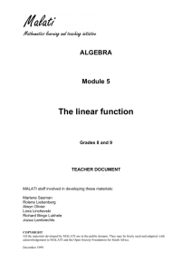 The linear function