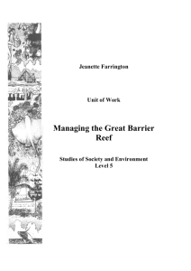 Managing the Great Barrier Reef - Jeanette Farrington Teaching