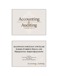 allowance for loan and lease losses current issues and frequently