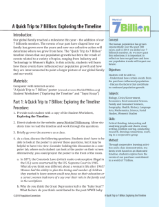 A Quick Trip to 7 Billion: Exploring the Timeline