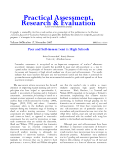 Peer and Self-Assessment in High Schools
