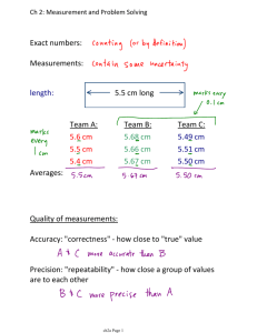 Exact numbers: Measurements: length: 5.5 cm long Team A: Team B