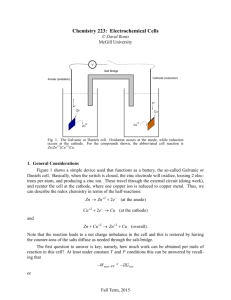 Thermodynamics of Electrochemical Cells