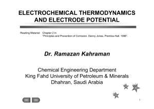 ELECTROCHEMICAL THERMODYNAMICS AND ELECTRODE
