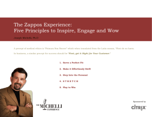 The Zappos Experience: Five Principles to Inspire, Engage and Wow