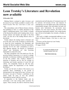 Leon Trotsky's Literature and Revolution now available
