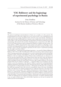 V.M. Bekhterev and the beginnings of experimental psychology in