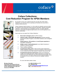 Coface Collections: Cost Reduction Program for APSA Members