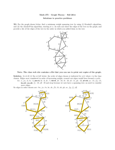 Math 275 – Graph Theory – Fall 2014 Solutions to practice problems