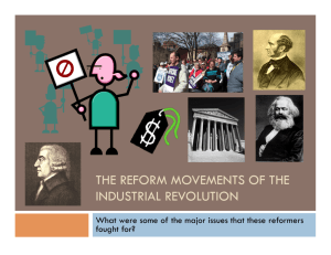 The Reform Movements of the Industrial Revolution