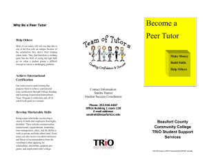 Become a Peer Tutor - Beaufort County Community College