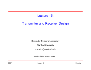 Lecture 15: Transmitter and Receiver Design
