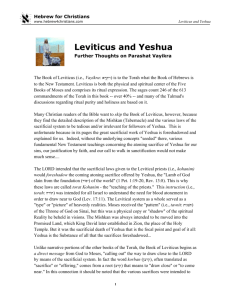 Leviticus and Yeshua - Hebrew for Christians