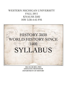 World History Since 1500 - Western Michigan University