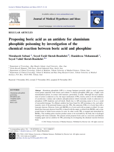 Proposing boric acid as an antidote for aluminium phosphide
