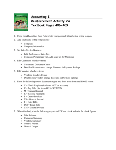 Accounting I Reinforcement Activity 2A Textbook Pages 406-409