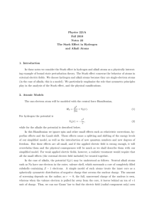 Physics 221A Fall 2010 Notes 22 The Stark Effect in Hydrogen and