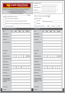 Account Opening Form For Individuals (Not Ordinarily Residents
