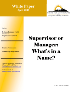 Supervisor or Manager: What's in a Name?