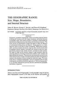 The geographic range: size, shape, boundaries, and