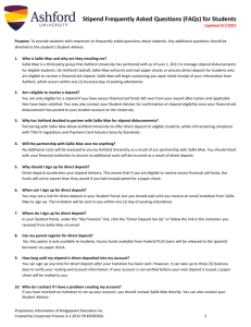 Stipend Frequently Asked Questions (FAQs) for