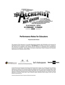 The Alchemist - Queensland Theatre Company