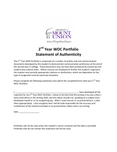 2 Year WOC Portfolio Statement of Authenticity