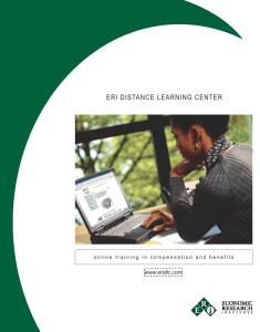 ERI Distance Learning Center - ERI Economic Research Institute