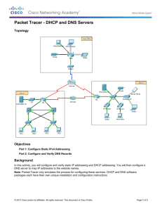 Packet Tracer - DHCP and DNS Servers Instructions