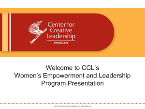 Welcome to CCL's Women's Empowerment and Leadership