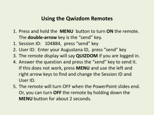 Using the Qwizdom Remotes