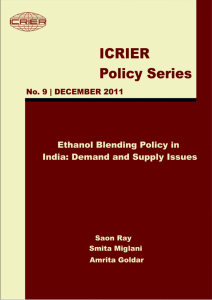 Ethanol Blending Policy in India: Demand and Supply Issues