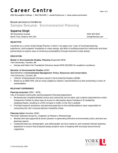 Sample Resumé: Environmental Planning - Career Centre