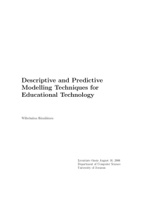 Descriptive and Predictive Modelling Techniques