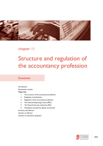 Structure and regulation of the accountancy