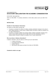 statutory declaration for academic consideration