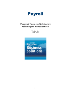 Passport Business Solutions Payroll User Documentation