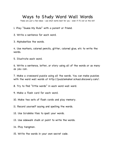 Ways to Study Word Wall Words