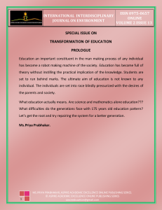 special issue on transformation of education