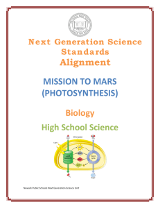 MISSION TO MARS (PHOTOSYNTHESIS) Biology High School