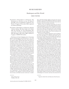 Hatshepsut and Her World - American Journal of Archaeology