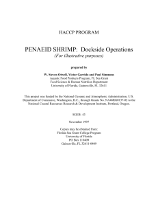 HACCP Program: Penaeid Shrimp: Dockside Operations