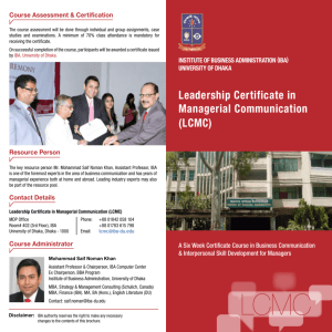 Leadership Certificate in Managerial Communication (LCMC)