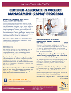certified associate in project management (capm)® program