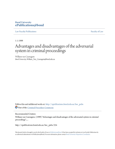 Advantages and disadvantages of the adversarial system in criminal
