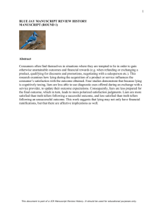 Blue Jay Manuscript Round 1 - Journal of Consumer Research