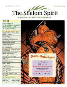 Summer/Fall 2015 Shalom Spirit newsletter