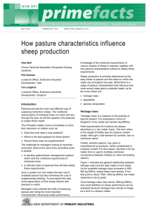 How pasture characteristics influence sheep production