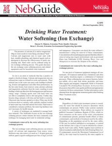 Drinking Water Treatment: Water Softening (Ion Exchange)