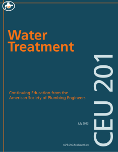 Water Treatment - American Society of Plumbing Engineers